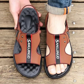 Sandália Masculina de Couro Slide