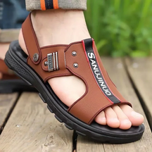 Sandália Masculina de Couro Slide