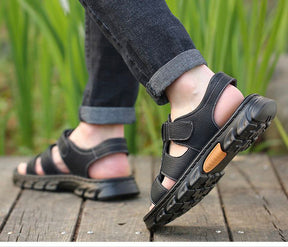 Sandália Masculina de Couro Ortoplus