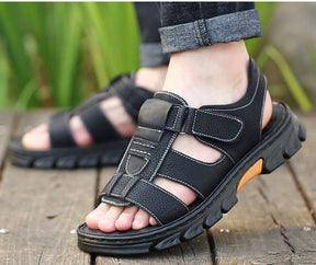 Sandália Masculina de Couro Ortoplus